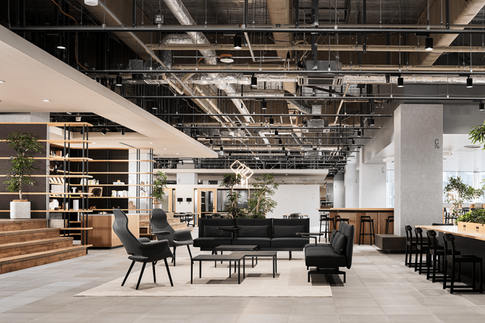 従業員が自然と出会い、会話が生まれるコミュニケーションエリア